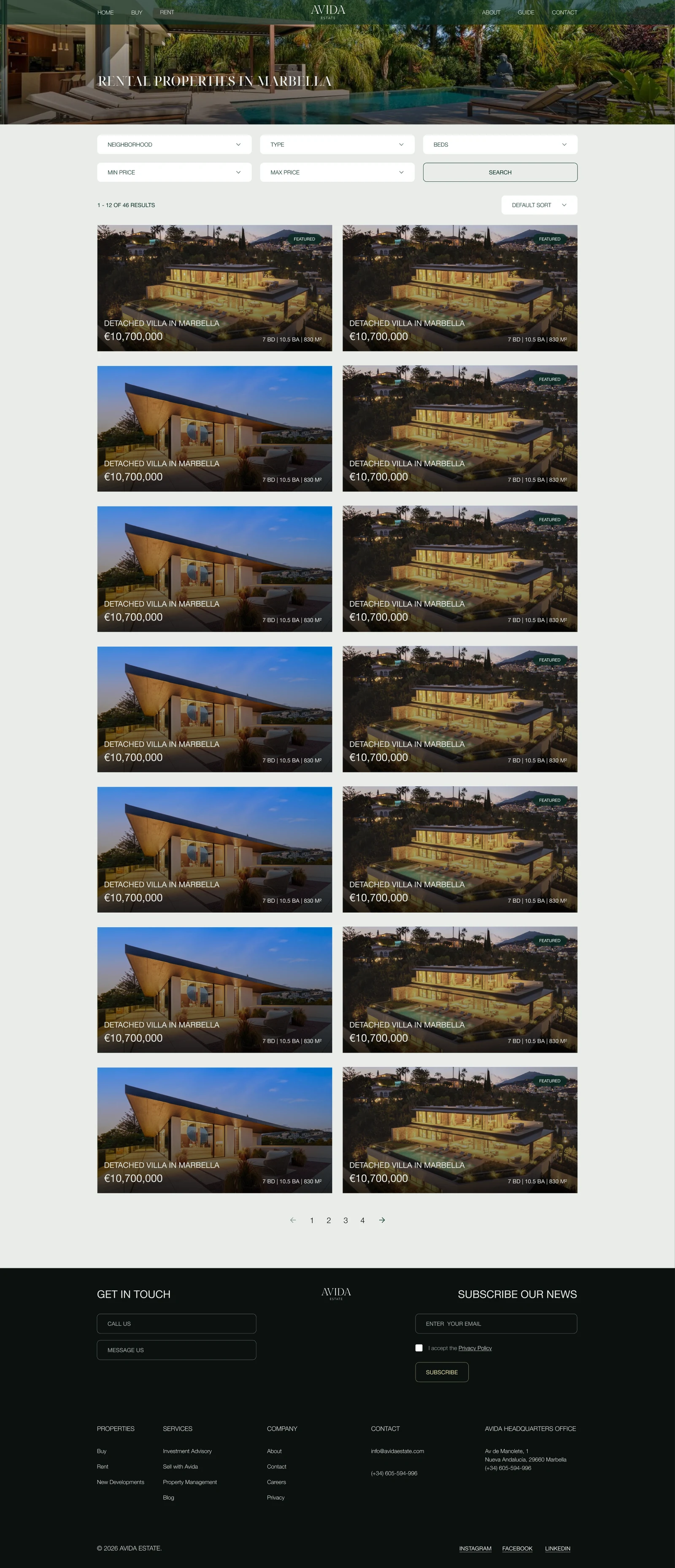 Rental property listings