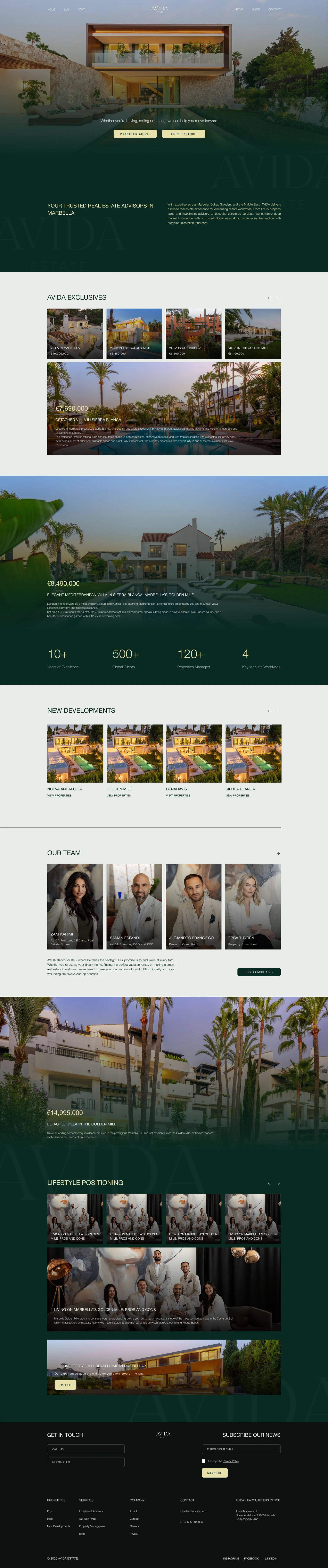 The complete homepage