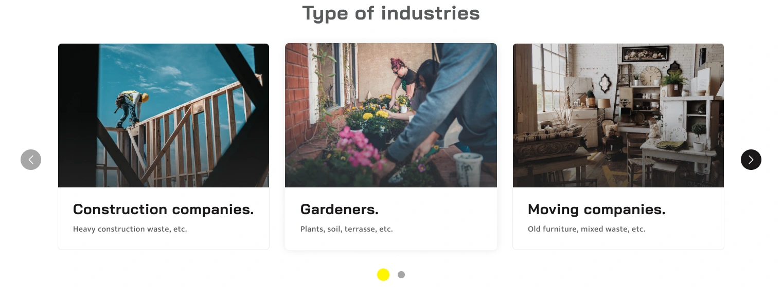 Industry discovery — construction, gardening and moving-company use cases