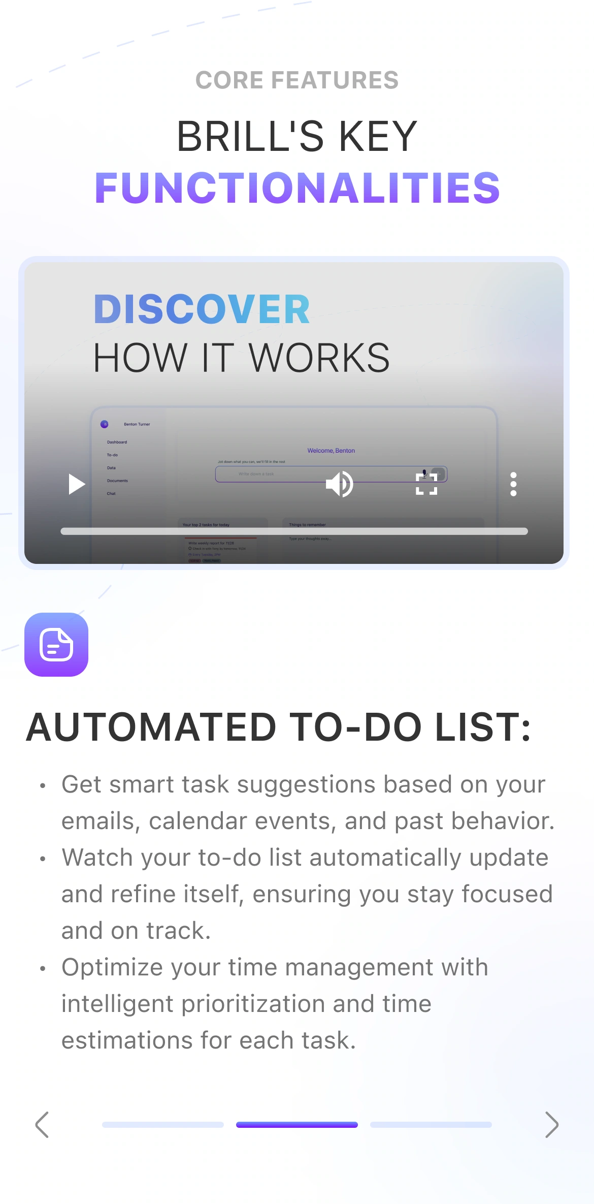Mobile website — feature overview and product explanation