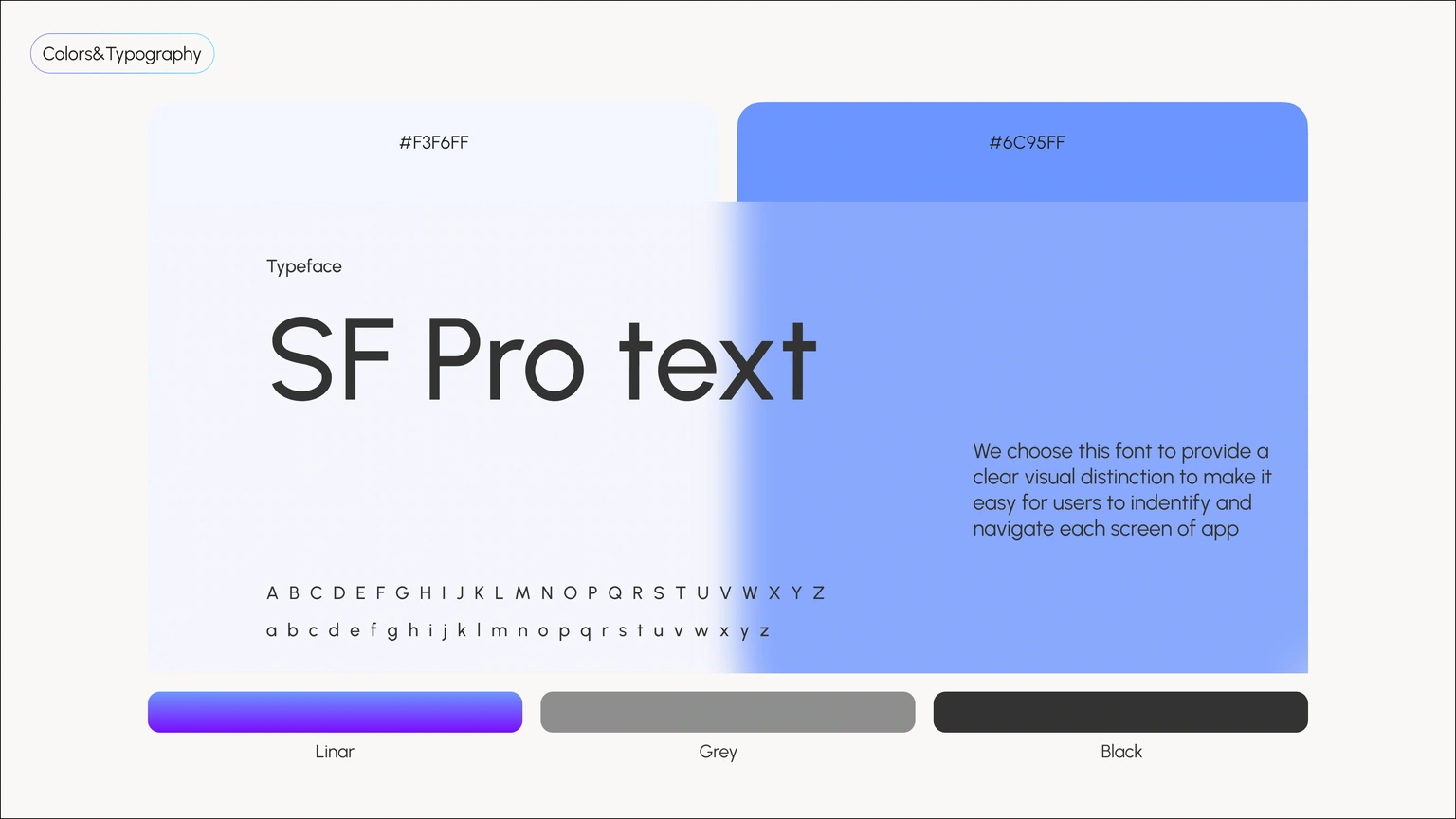 Visual system — typography and colour palette