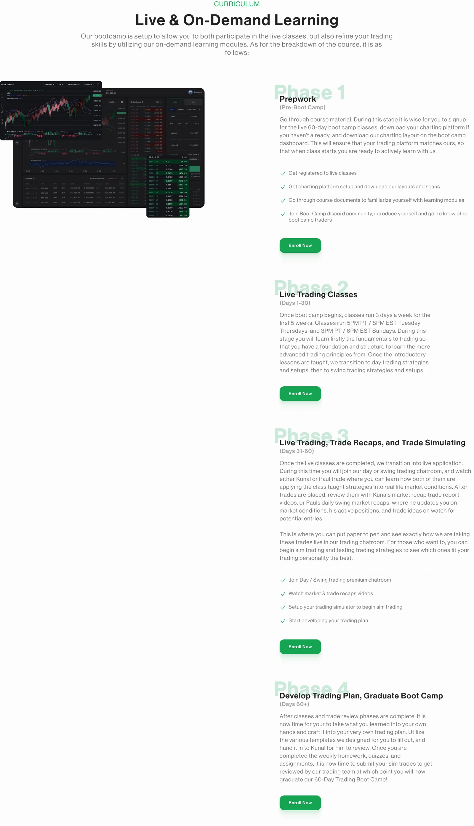 Four-phase boot camp curriculum