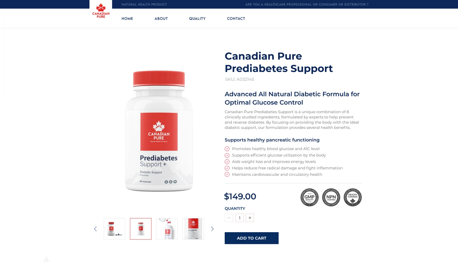 Product overview, image gallery and purchase controls