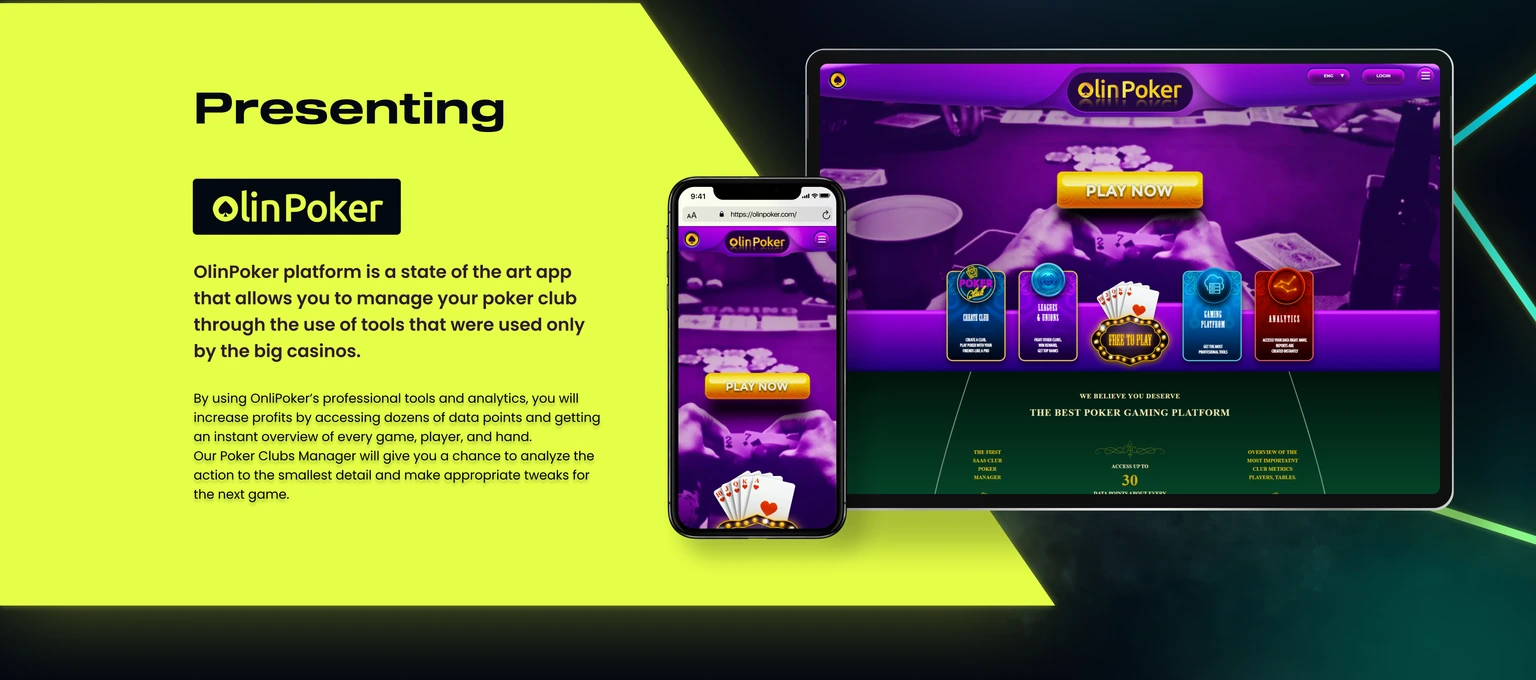 Product introduction — desktop and mobile mockups within the landing page