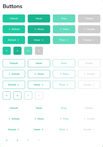 UI components — button variants and interaction states