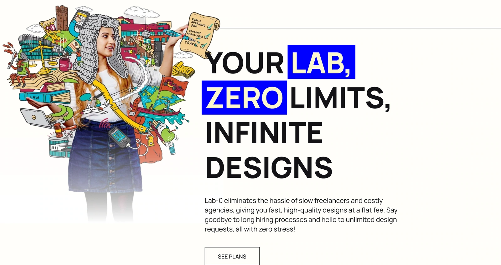 Studio introduction — collage, headline hierarchy and plan entry