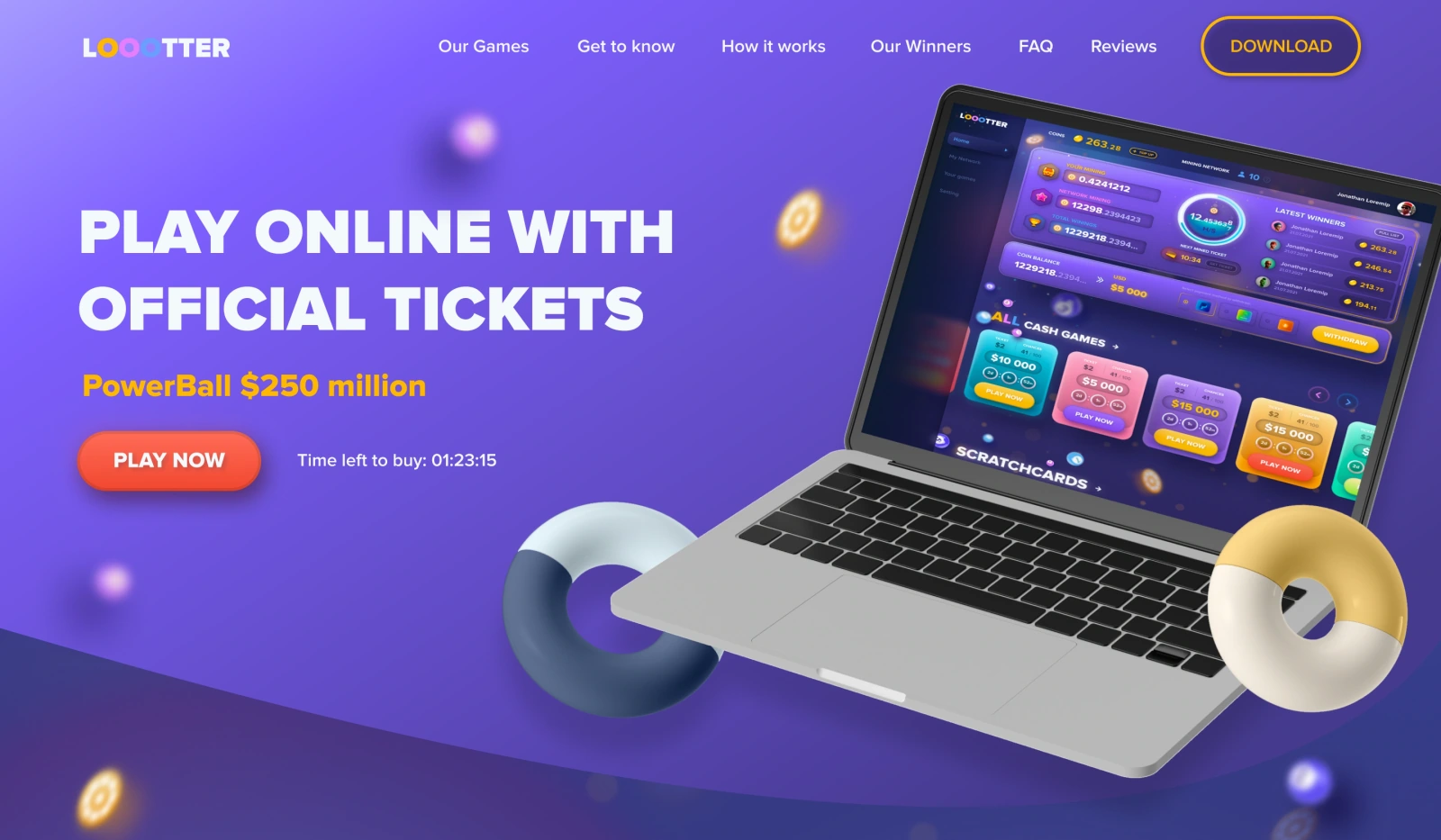 Product website — opening proposition and laptop-led interface presentation
