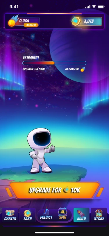 Build — astronaut and character upgrades