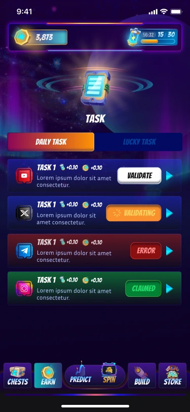 Daily tasks — validation, error and completion