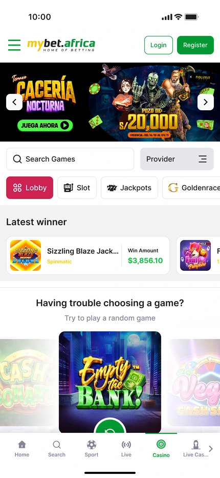 Mobile catalogue — navigation and image-led game collections